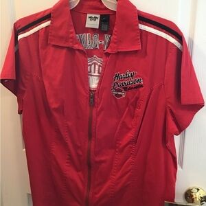 Harley-Davidson Red Zip-Up Top